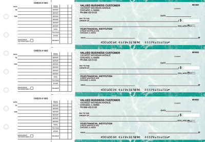 Teal Marble Accounts Payable Business Checks | BU3-EMA01-DED