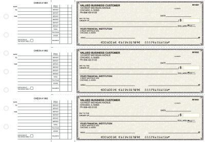 Tan Parchment Accounts Payable Business Checks | BU3-TPM01-DED