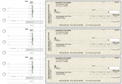Tan Parchment Invoice Business Checks | BU3-TPM01-INV