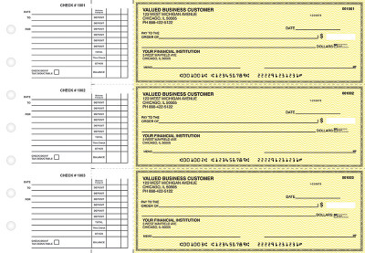 Yellow Safety Accounts Payable Business Checks | BU3-YEL01-DED