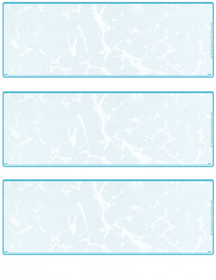 Teal Marble Blank 3 Per Page Laser Checks | L3C-BLA-AM