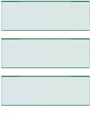 Blue Green Blank 3 Per Page Laser Checks | L3C-BLA-BG