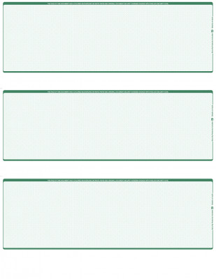 Green Safety Blank 3 Per Page Laser Checks | L3C-BLA-GS