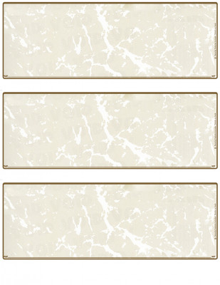 Tan Marble Blank 3 Per Page Laser Checks | L3C-BLA-TM