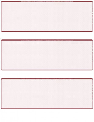 Burgundy Safety Blank 3 Per Page Laser Checks | L3C-BLA-US