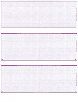 Violet Safety Blank 3 Per Page Laser Checks | L3C-BLA-VS