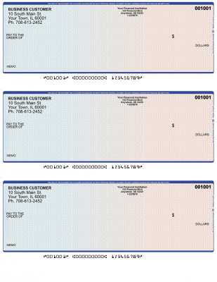 Blue Red 3 Per Page Laser Checks | L3C-BR