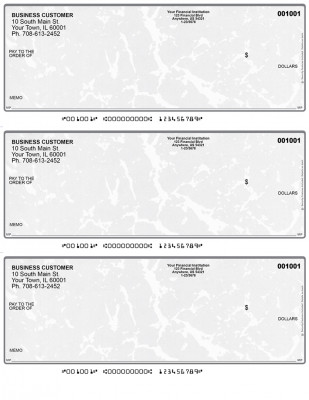Grey Marble 3 Per Page Laser Checks | L3C-EM