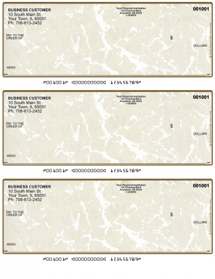 Tan Marble 3 Per Page Laser Checks | L3C-TM