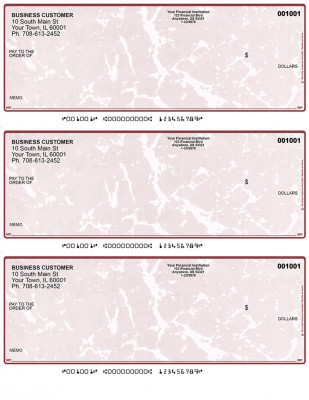 Burgundy Marble 3 Per Page Laser Checks | L3C-UM