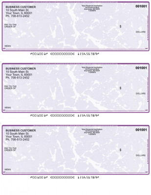 Violet Marble 3 Per Page Laser Checks | L3C-VM