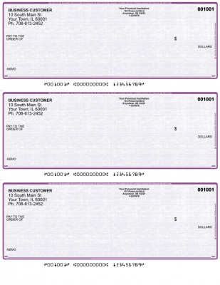 Violet Safety 3 Per Page Laser Checks | L3C-VS