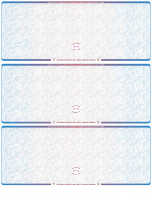 Blue Red Blank High Security 3 Per Page Laser Checks | L3CHS-BLA-BR