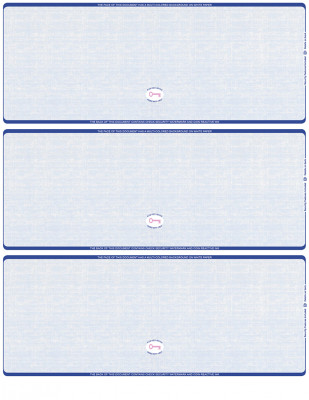 Blue Safety Blank High Security 3 Per Page Laser Checks | L3CHS-BLA-BS