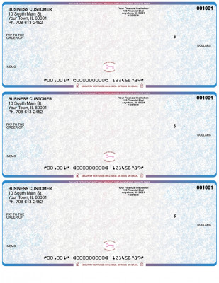 Blue Red High Security 3 Per Page Laser Checks | L3CHS-BR