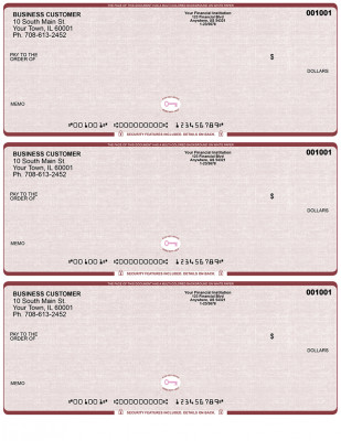 Burgundy Safety High Security 3 Per Page Laser Checks | L3CHS-US