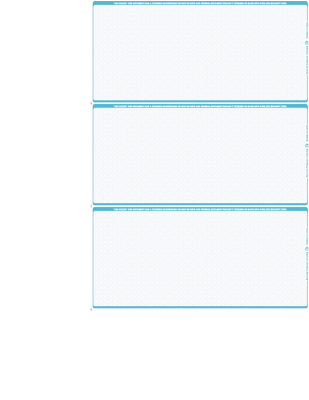 Teal Blank Safety 3 Per Page Wallet Checks | L3P-BLA-AS