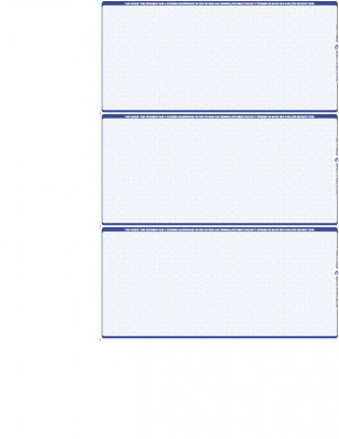 Blue Blank Safety 3 Per Page Wallet Checks | L3P-BLA-BS