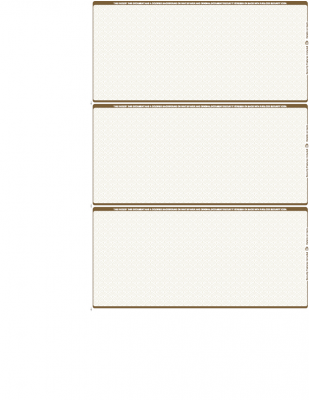Tan Blank Safety 3 Per Page Wallet Checks | L3P-BLA-TS