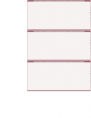 Burgundy Blank Safety 3 Per Page Wallet Checks | L3P-BLA-US
