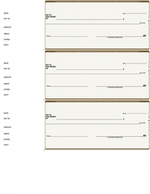 Tan Safety 3 Per Page Wallet Checks | L3P-TS