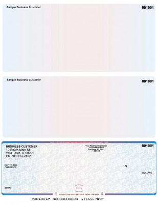 Blue Red High Security Bottom Laser Checks | LBCHS-BR