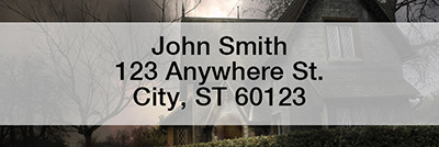 Haunted Houses Rectangle Address Labels | LRFUN-78