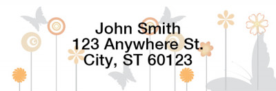 Butterflies Floating Rectangle Address Labels | LRGEO-22