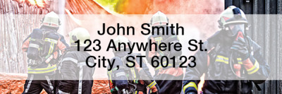 Firefighters in Action Rectangle Address Labels | LRPRO-52