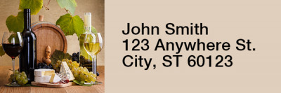 Wine and Dine Rectangle Address Labels | LRRFOD-67