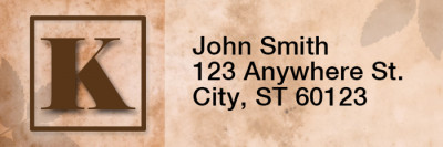 Simplistic Monogram K Rectangle Address Labels | LRRMONO-01K