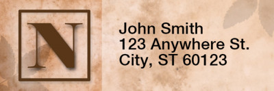 Simplistic Monogram N Rectangle Address Labels | LRRMONO-01N