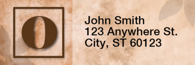 Simplistic Monogram O Rectangle Address Labels | LRRMONO-01O