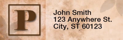 Simplistic Monogram P Rectangle Address Labels | LRRMONO-01P