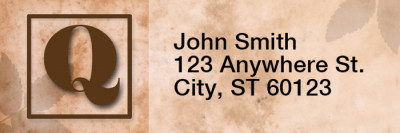 Simplistic Monogram Q Rectangle Address Labels | LRRMONO-01Q