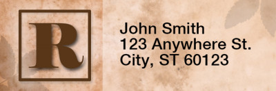 Simplistic Monogram R Rectangle Address Labels | LRRMONO-01R