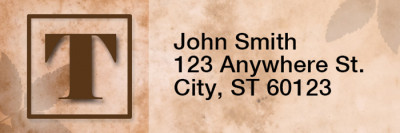 Simplistic Monogram T Rectangle Address Labels | LRRMONO-01T