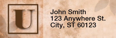 Simplistic Monogram U Rectangle Address Labels | LRRMONO-01U