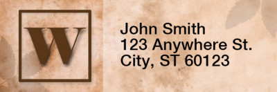 Simplistic Monogram W Rectangle Address Labels | LRRMONO-01W