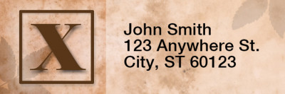 Simplistic Monogram X Rectangle Address Labels | LRRMONO-01X