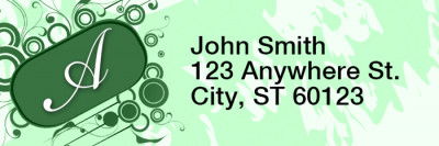 Stylish Monogram A Rectangle Address Labels | LRRMONO-03A
