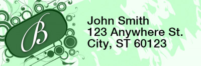 Stylish Monogram B Rectangle Address Labels | LRRMONO-03B