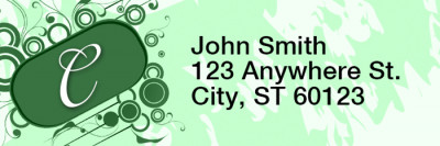 Stylish Monogram C Rectangle Address Labels | LRRMONO-03C