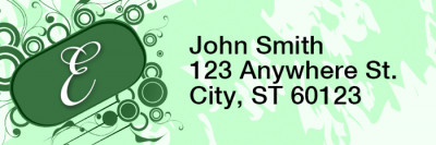 Stylish Monogram E Rectangle Address Labels | LRRMONO-03E