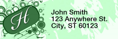 Stylish Monogram H Rectangle Address Labels | LRRMONO-03H