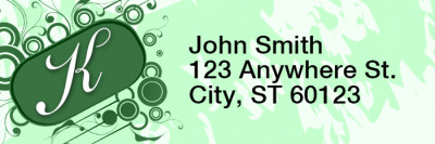 Stylish Monogram K Rectangle Address Labels | LRRMONO-03K