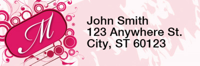 Stylish Monogram M Rectangle Address Labels | LRRMONO-03M