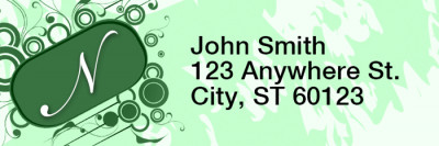Stylish Monogram N Rectangle Address Labels | LRRMONO-03N