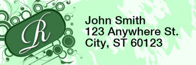 Stylish Monogram R Rectangle Address Labels | LRRMONO-03R