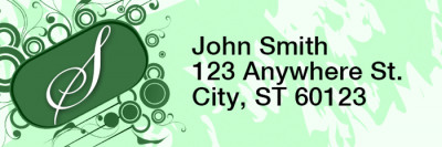Stylish Monogram S Rectangle Address Labels | LRRMONO-03S
